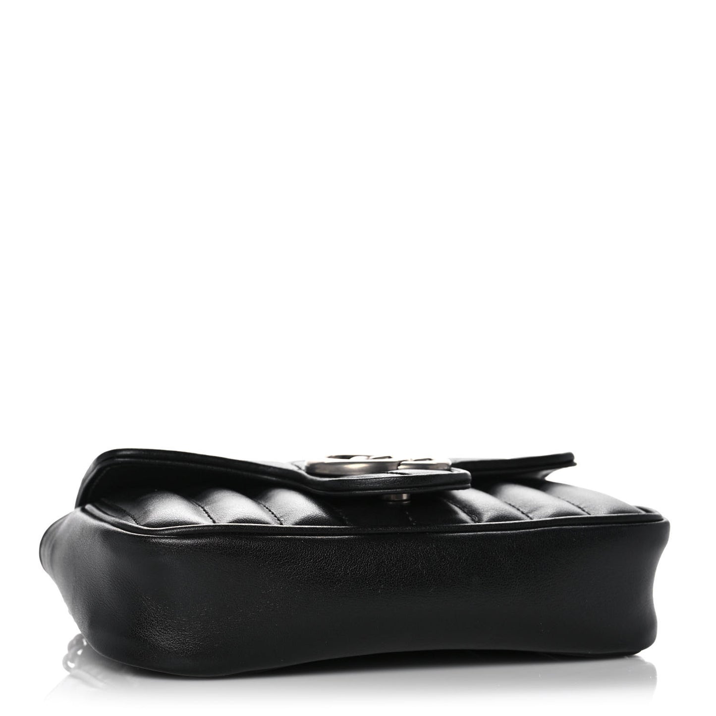 Calfskin Matelasse Aria Super Mini GG Marmont Shoulder Bag Black