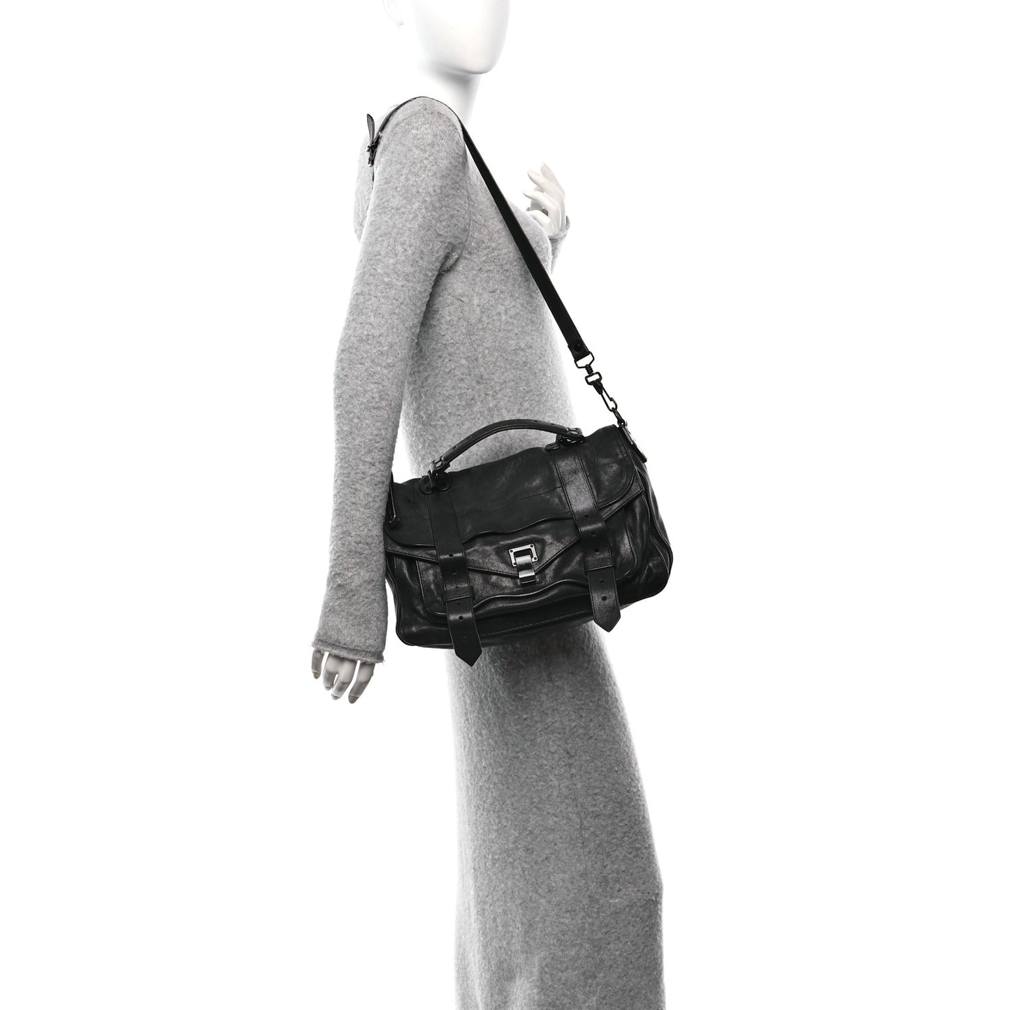 Lambskin Medium PS1 Satchel  Black