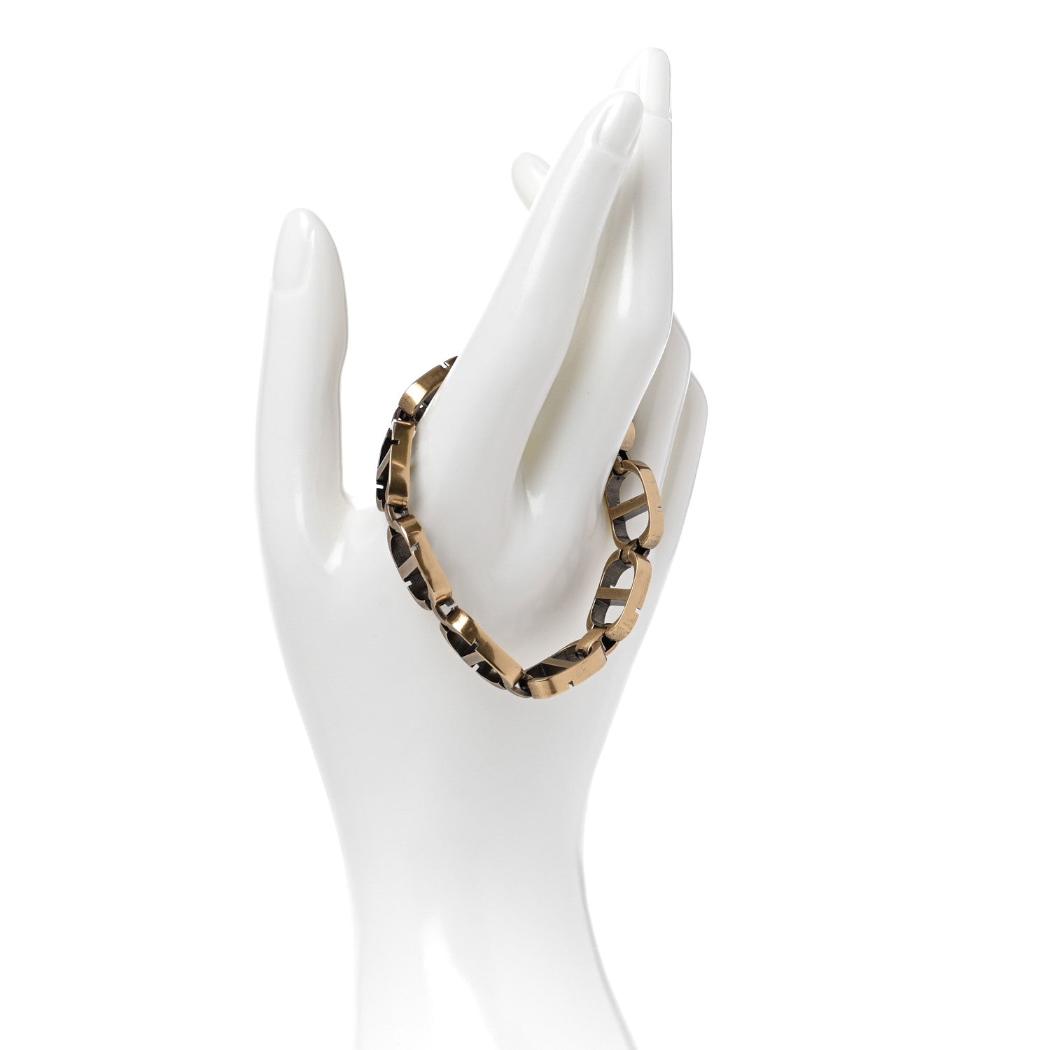 Christian Dior Metal CD Chain Bracelet Aged Gold 2 of 4