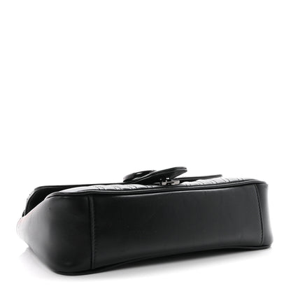 Gucci Calfskin Matelasse Monochrome Small GG Marmont Shoulder Bag Black 4 of 10