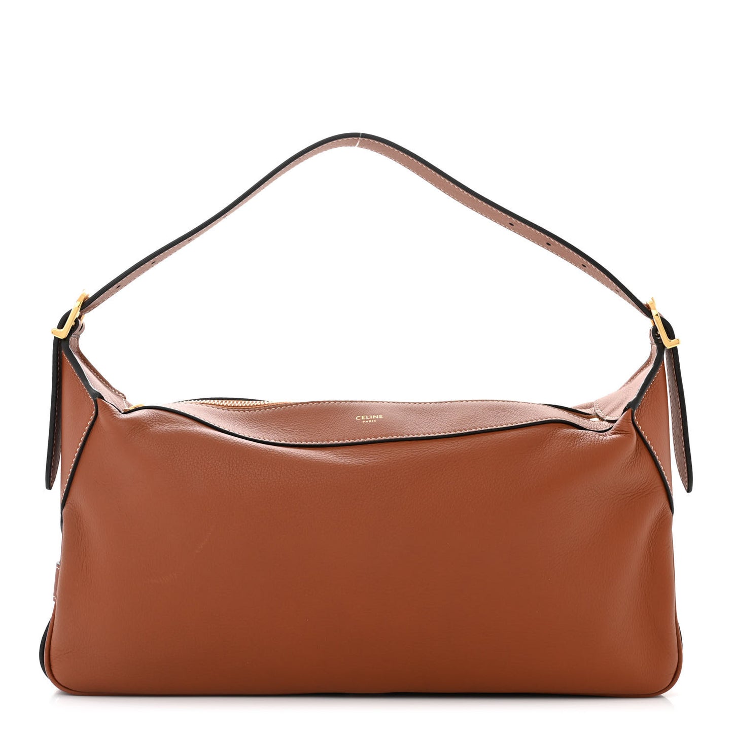 Supple Calfskin Medium Romy Shoulder Bag Tan