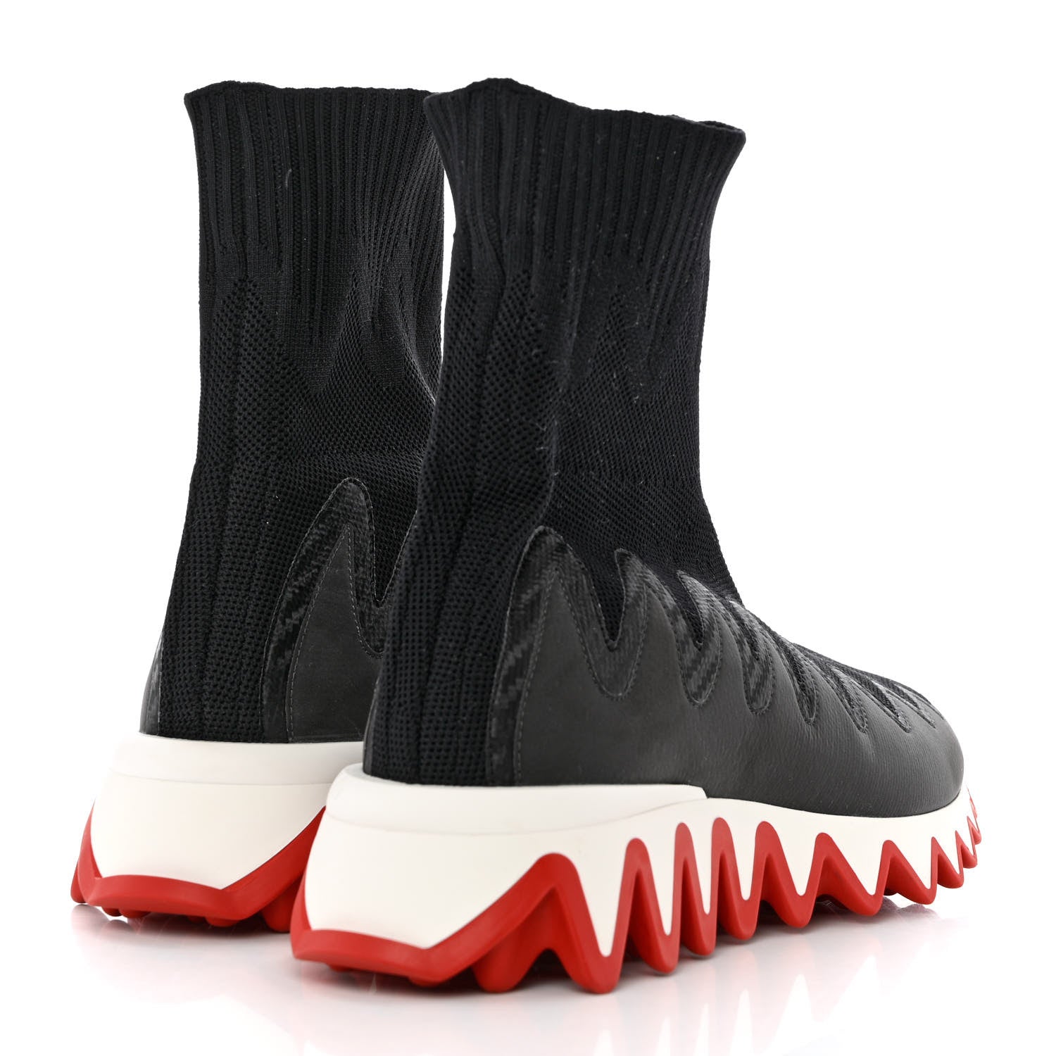 Christian Louboutin Knit Mesh Sharky Sock Sneakers 38.5 Black 4 of 8