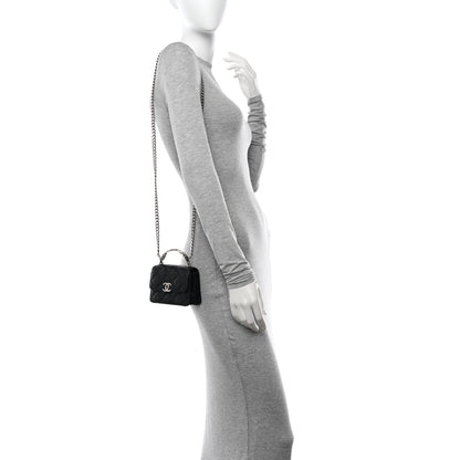 Chanel Caviar Quilted Pick Me Up Clutch With Chain Black 2 of 12