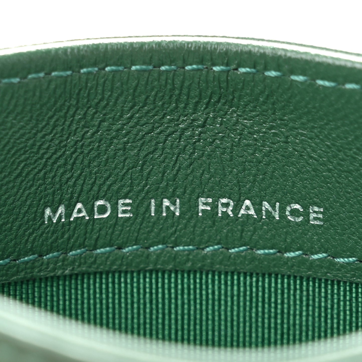 Lambskin Quilted Card Holder Green