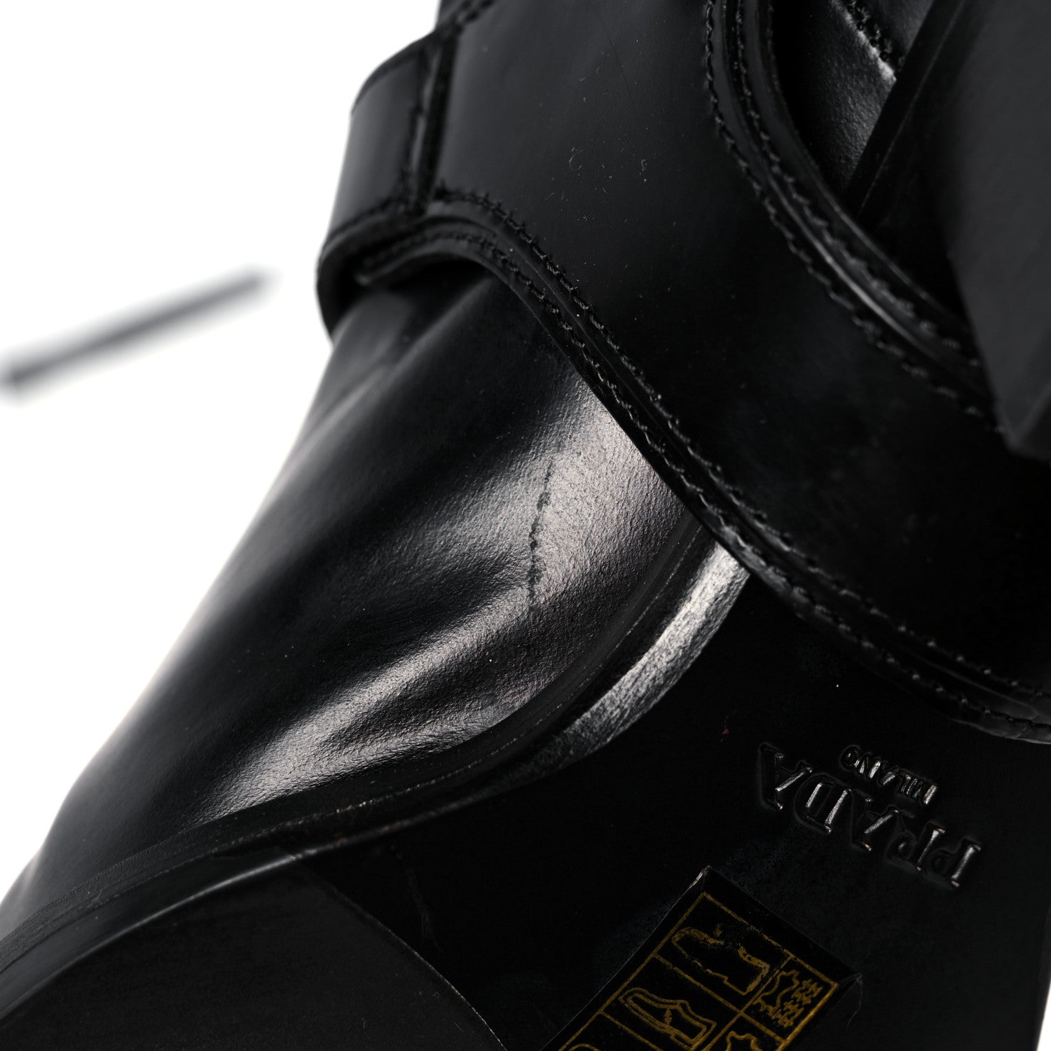 Prada Spazzolato Rois Neoprene 50mm Western Tall Boots 37 Black 8 of 12