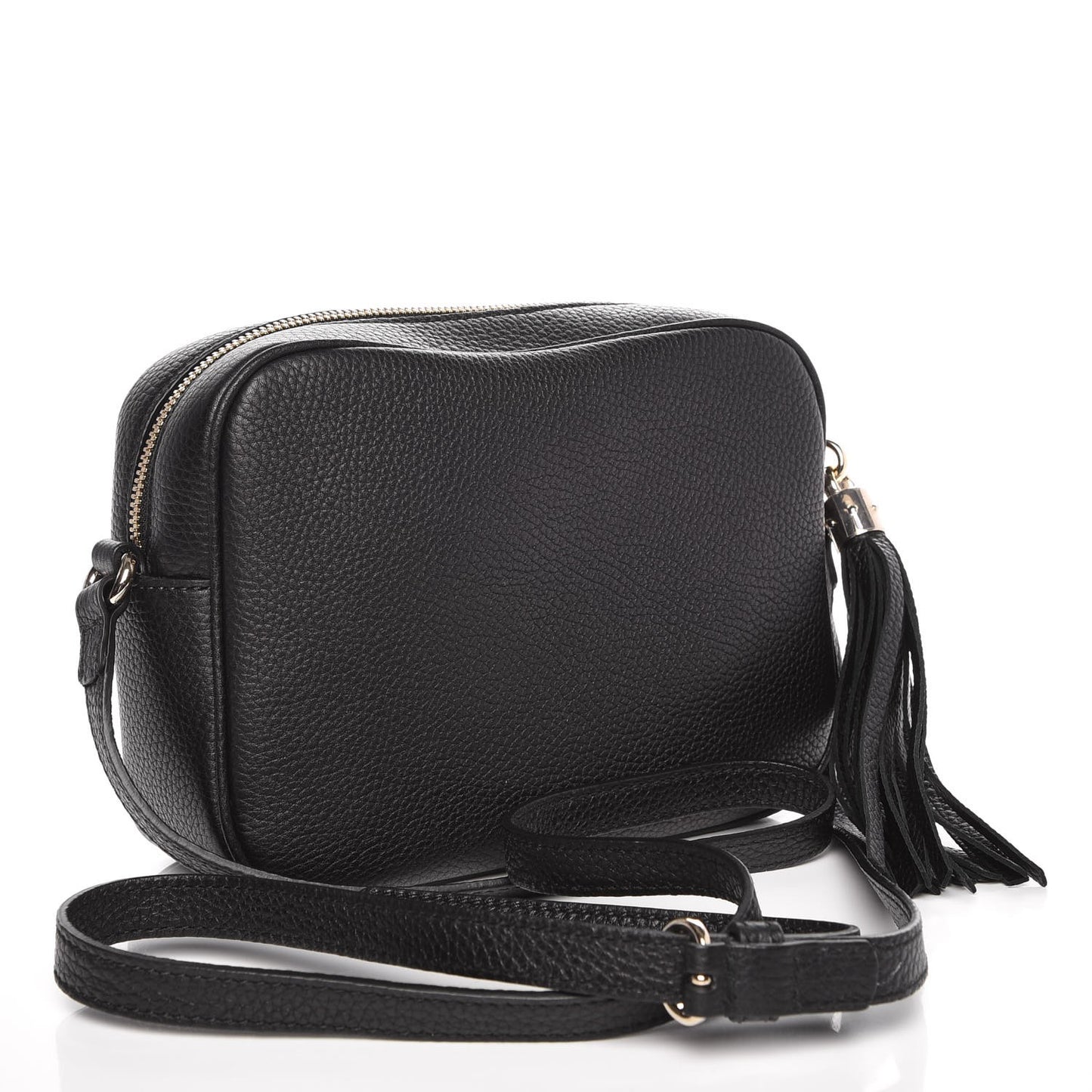 Pebbled Calfskin Small Soho Disco Bag Black