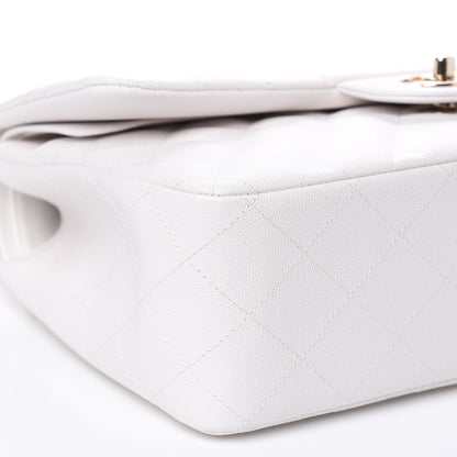 Chanel Caviar Quilted Jumbo Double Flap White 8 of 10