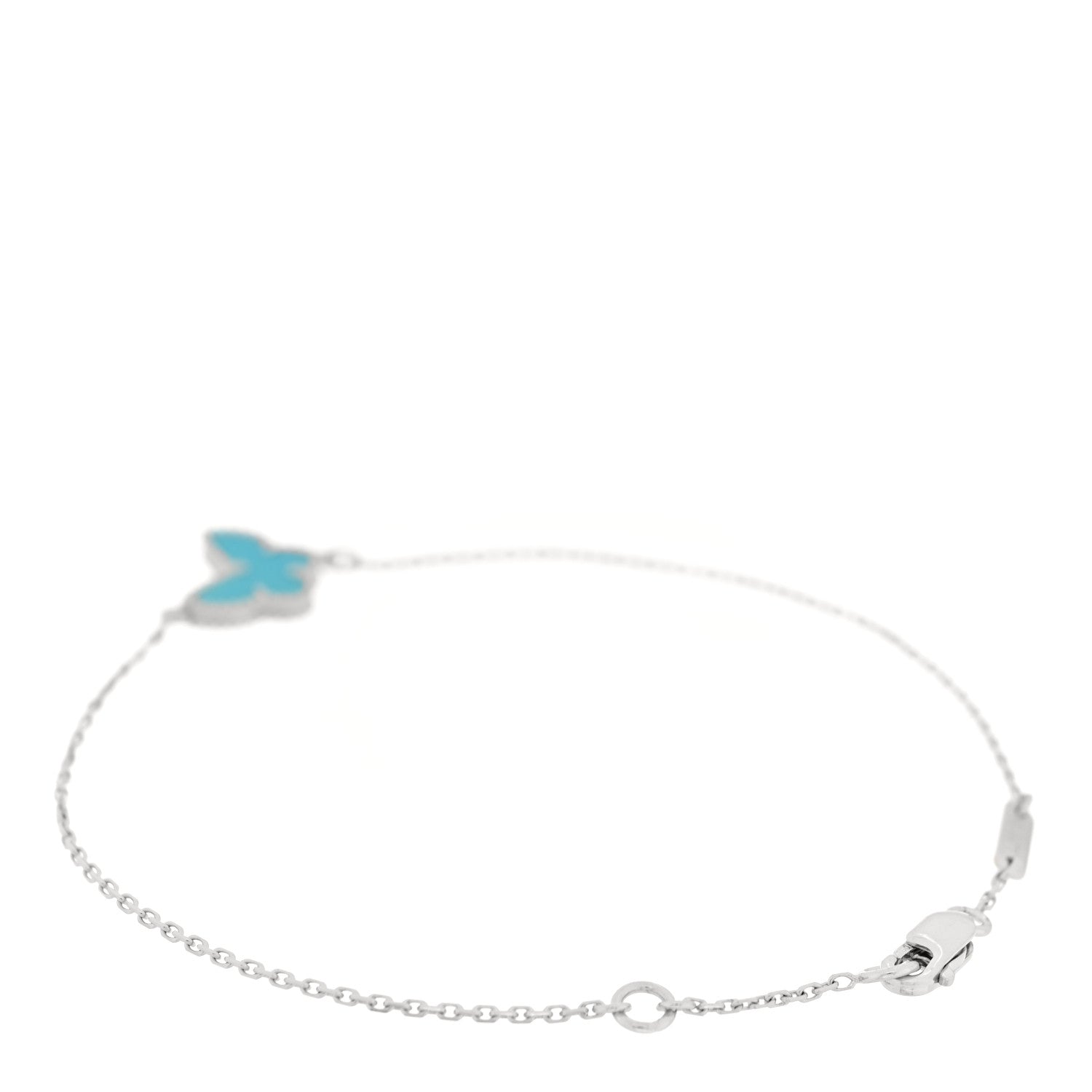 Van Cleef & Arpels 18K White Gold Turquoise Sweet Alhambra Butterfly Bracelet 2 of 3