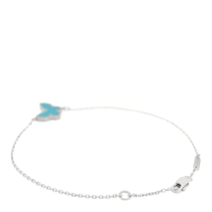 Van Cleef & Arpels 18K White Gold Turquoise Sweet Alhambra Butterfly Bracelet 2 of 3