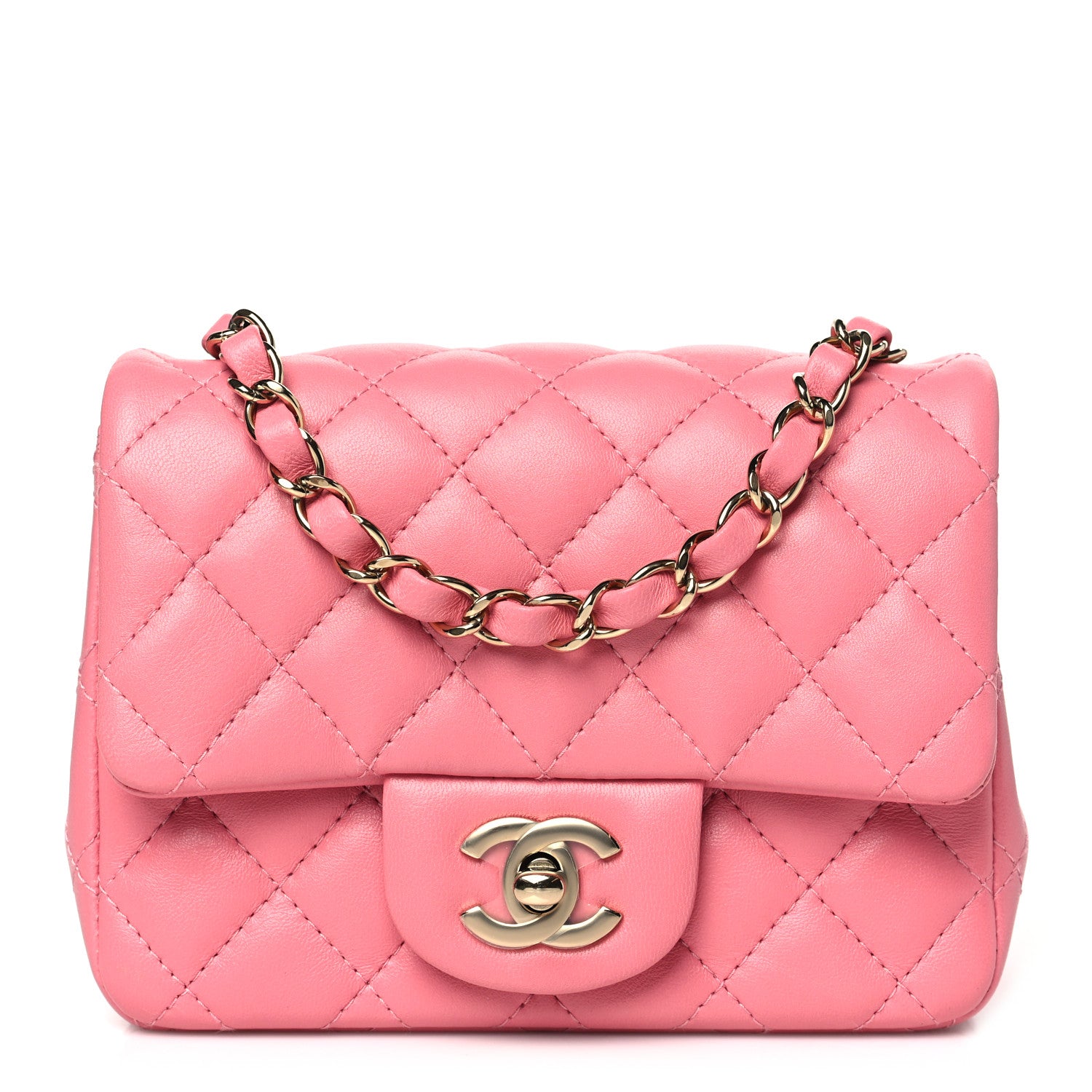 Chanel Lambskin Quilted Mini Square Flap Pink 1 of 10