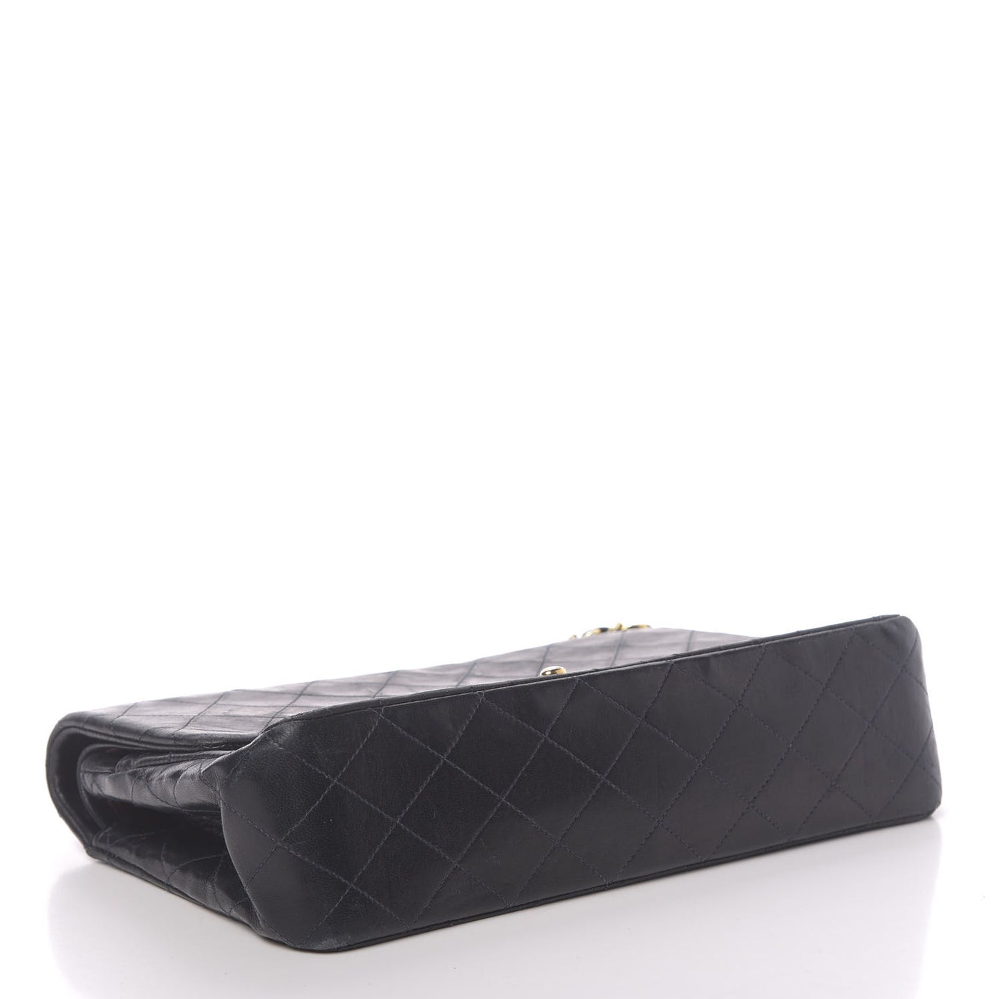 Lambskin Quilted Medium Double Flap Navy