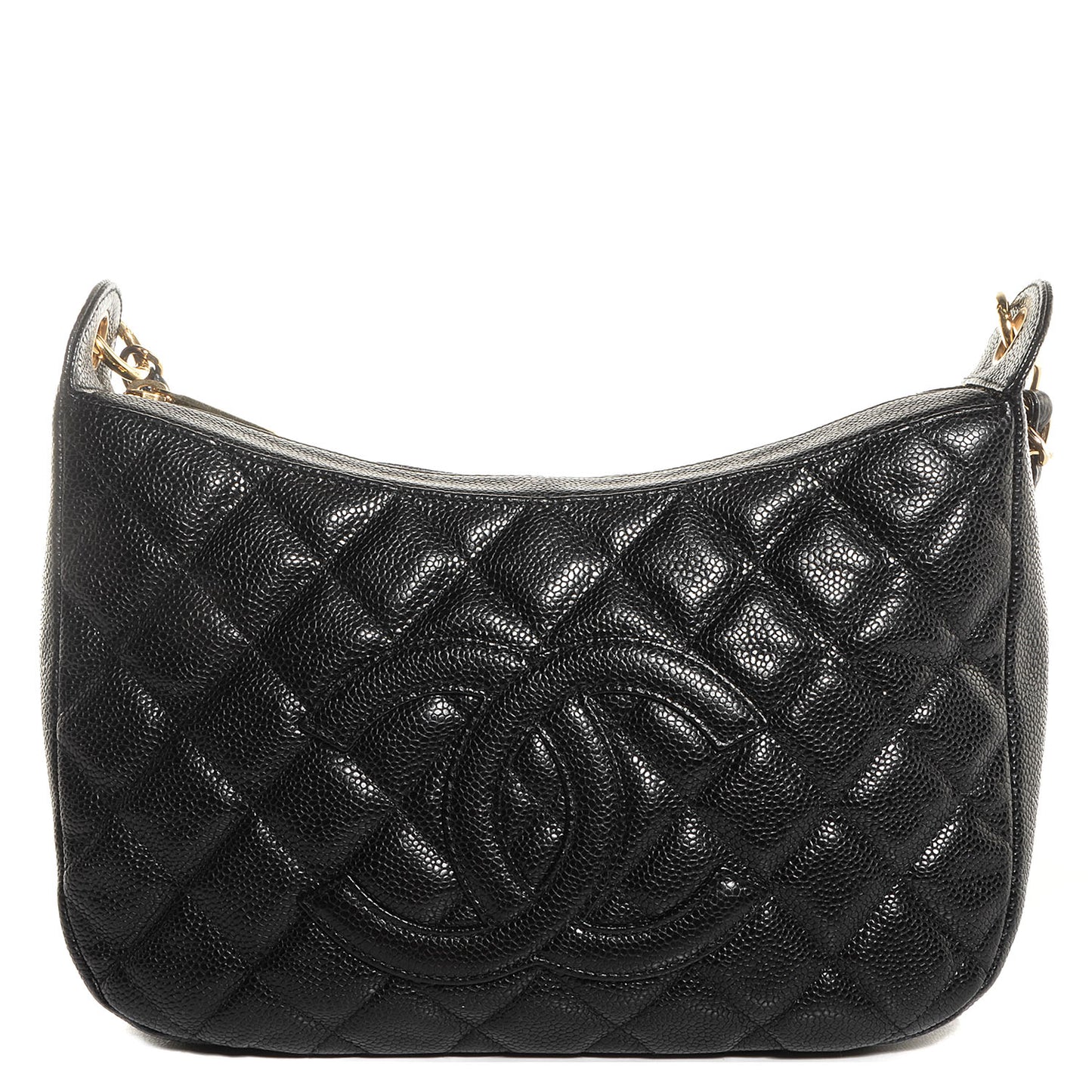 Caviar Quilted CC Hobo Black