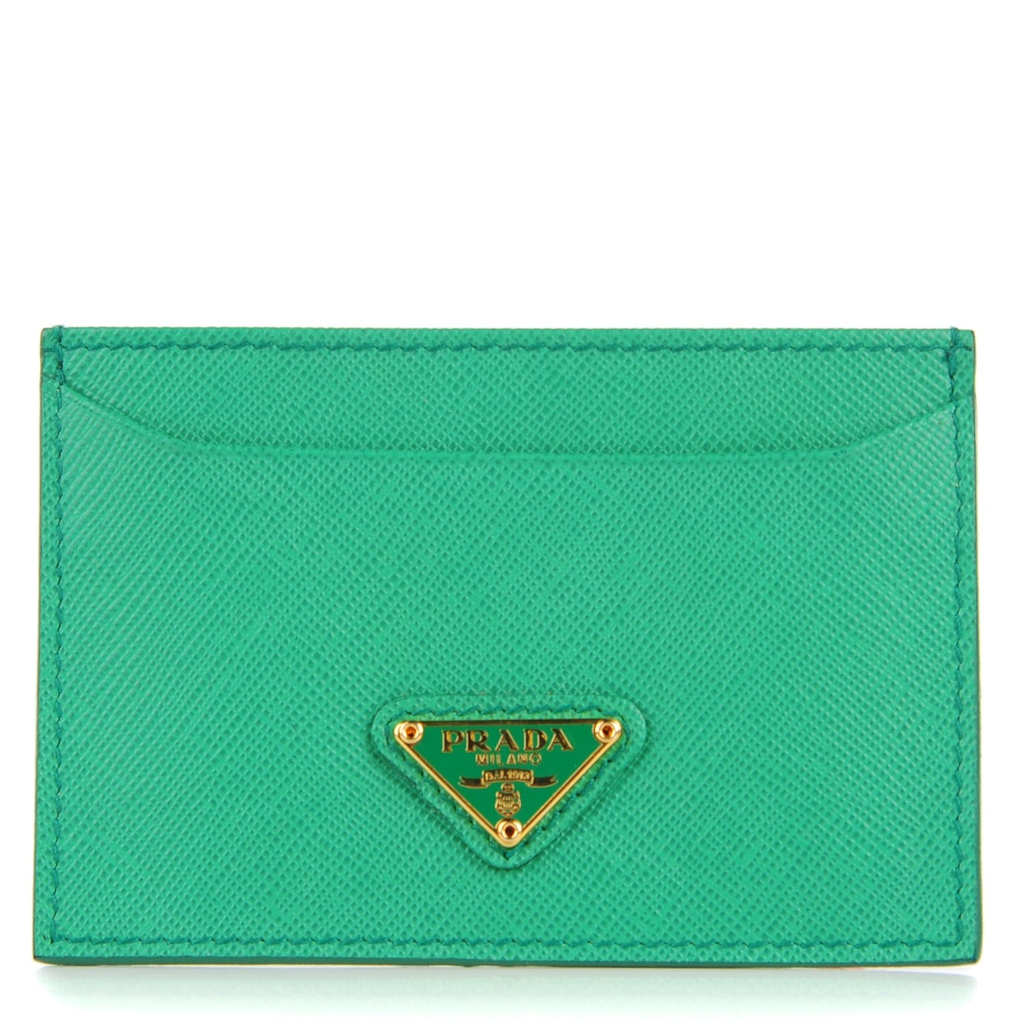 Saffiano Oro Card Case Acquamarina