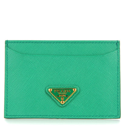 Prada Saffiano Oro Card Case Acquamarina 1 of 8
