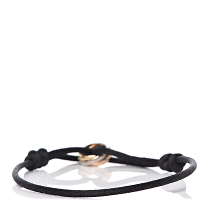 Cartier 18K Pink Yellow White Gold Trinity Adjustable Cord Bracelet Black 3 of 6