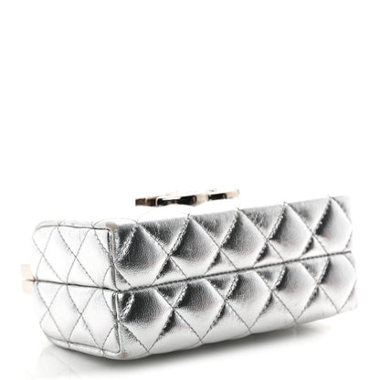 Chanel Metallic Calfskin Quilted Box Crossbody Silver 4 of 11