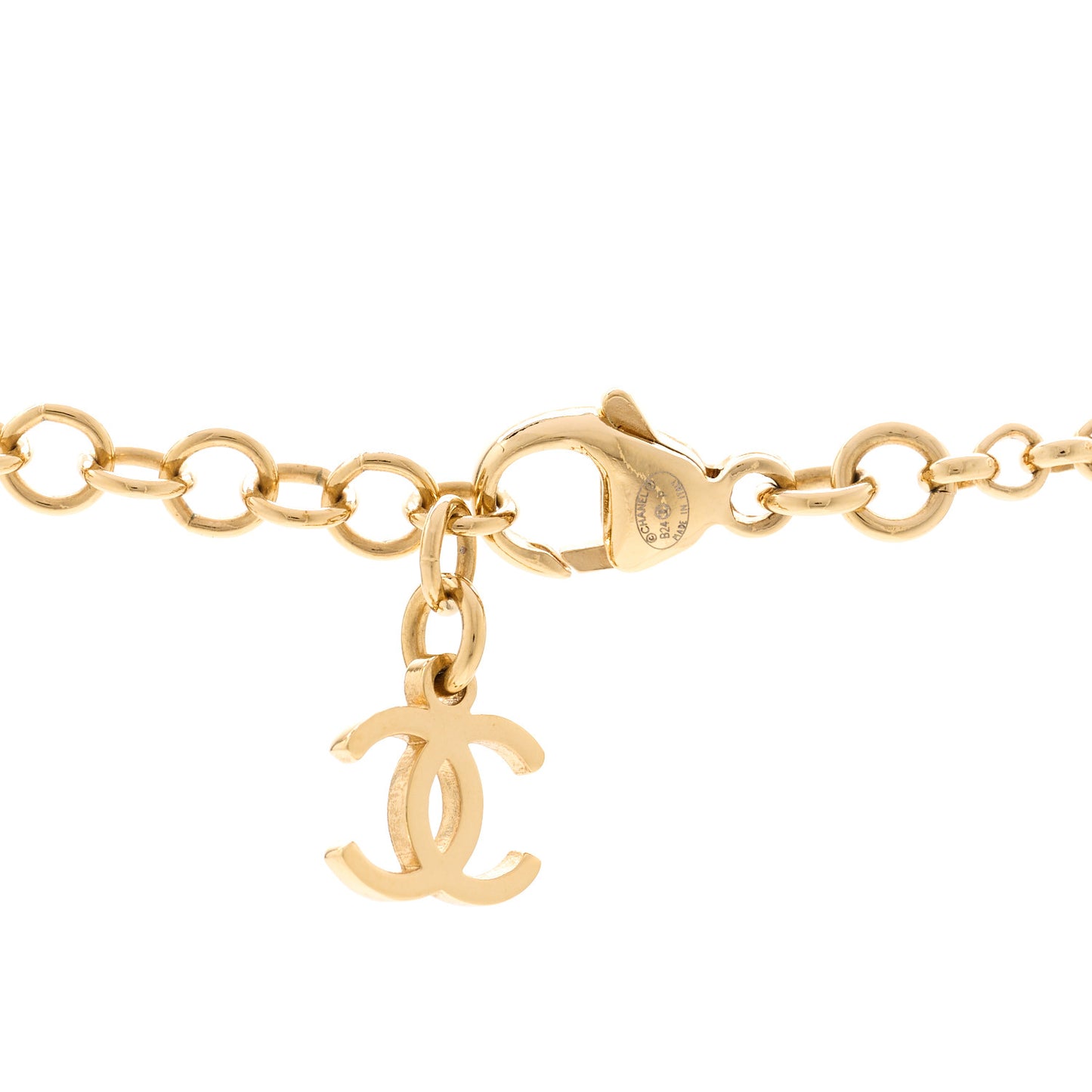 Metal Enamel CC Squares Choker Gold White Black