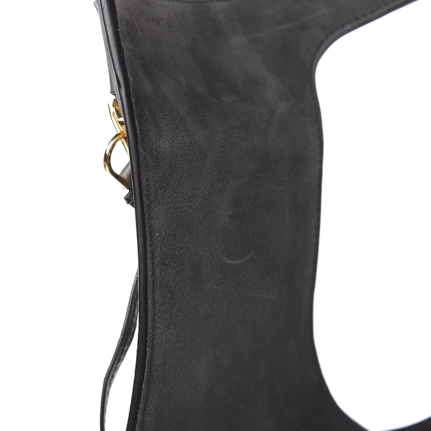 Tom Ford Suede Large Alix Padlock Zip Shoulder Bag Grey 11 of 13