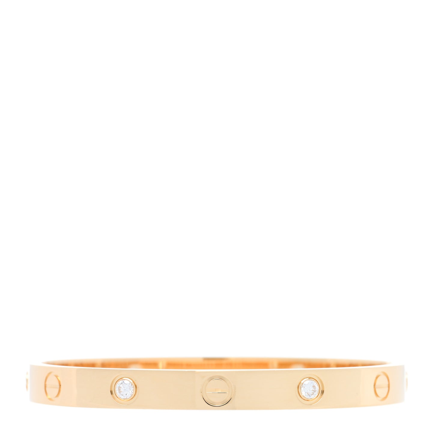 18K Yellow Gold 4 Diamond LOVE Bracelet 16