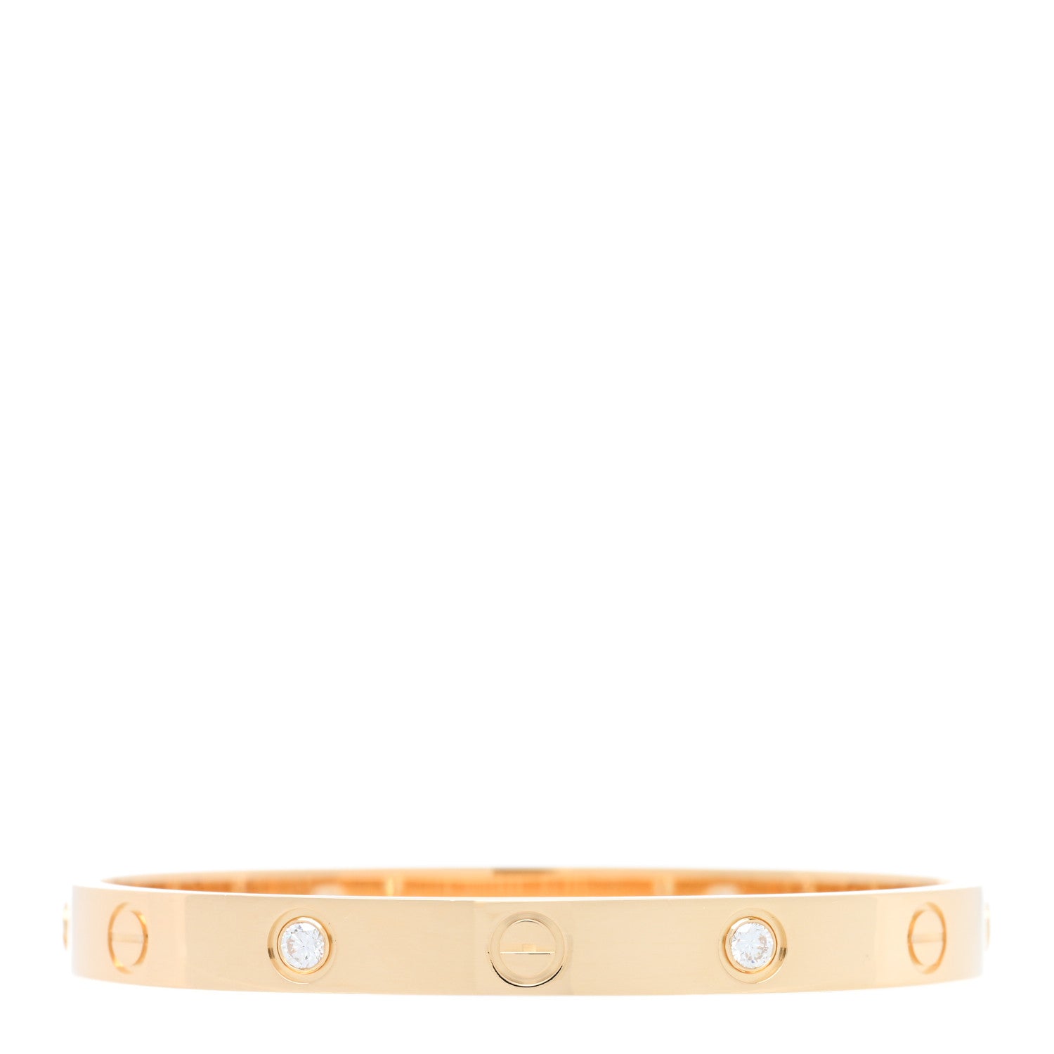 Cartier 18K Yellow Gold 4 Diamond LOVE Bracelet 16 2 of 6