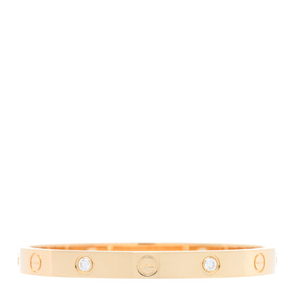Cartier 18K Yellow Gold 4 Diamond LOVE Bracelet 16 2 of 6
