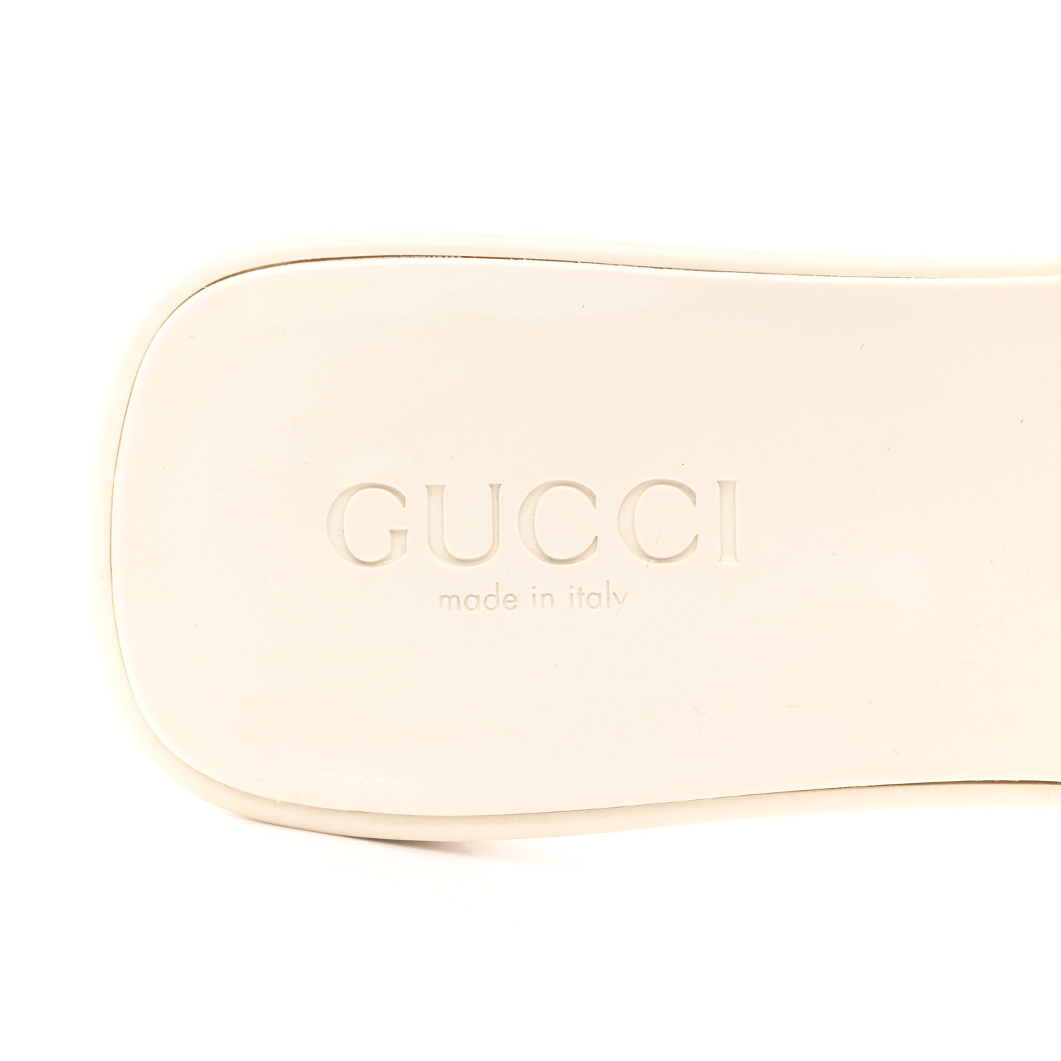 Gucci Rubber Gucci Logo Womens Platform 20/60mm Slide Sandals 38 Mystic White 7 of 9
