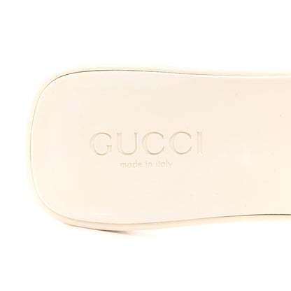 Gucci Rubber Gucci Logo Womens Platform 20/60mm Slide Sandals 38 Mystic White 7 of 9