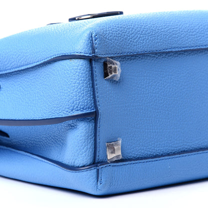 MCM Grained Calfskin Mini Milla Tote Mediterranean Blue 8 of 13