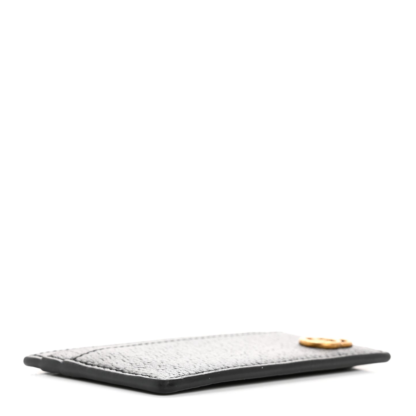 Calfskin Boar Effect GG Marmont Card Holder Black