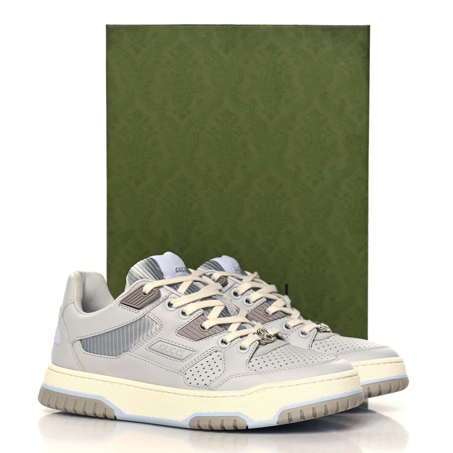 Calfskin Perforated Sneakers 36 Smoky Grey