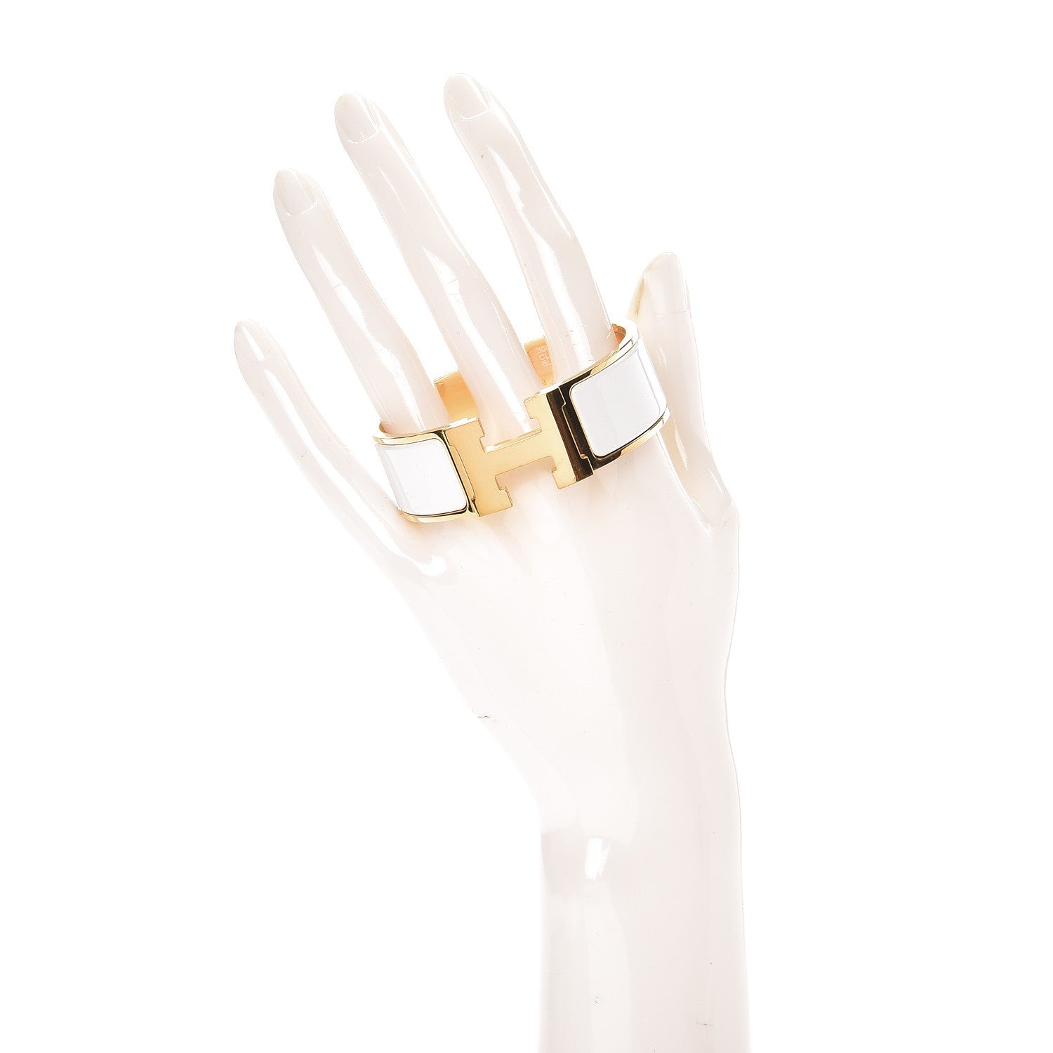 Hermes Enamel Wide Clic Clac H Bracelet PM White 2 of 6