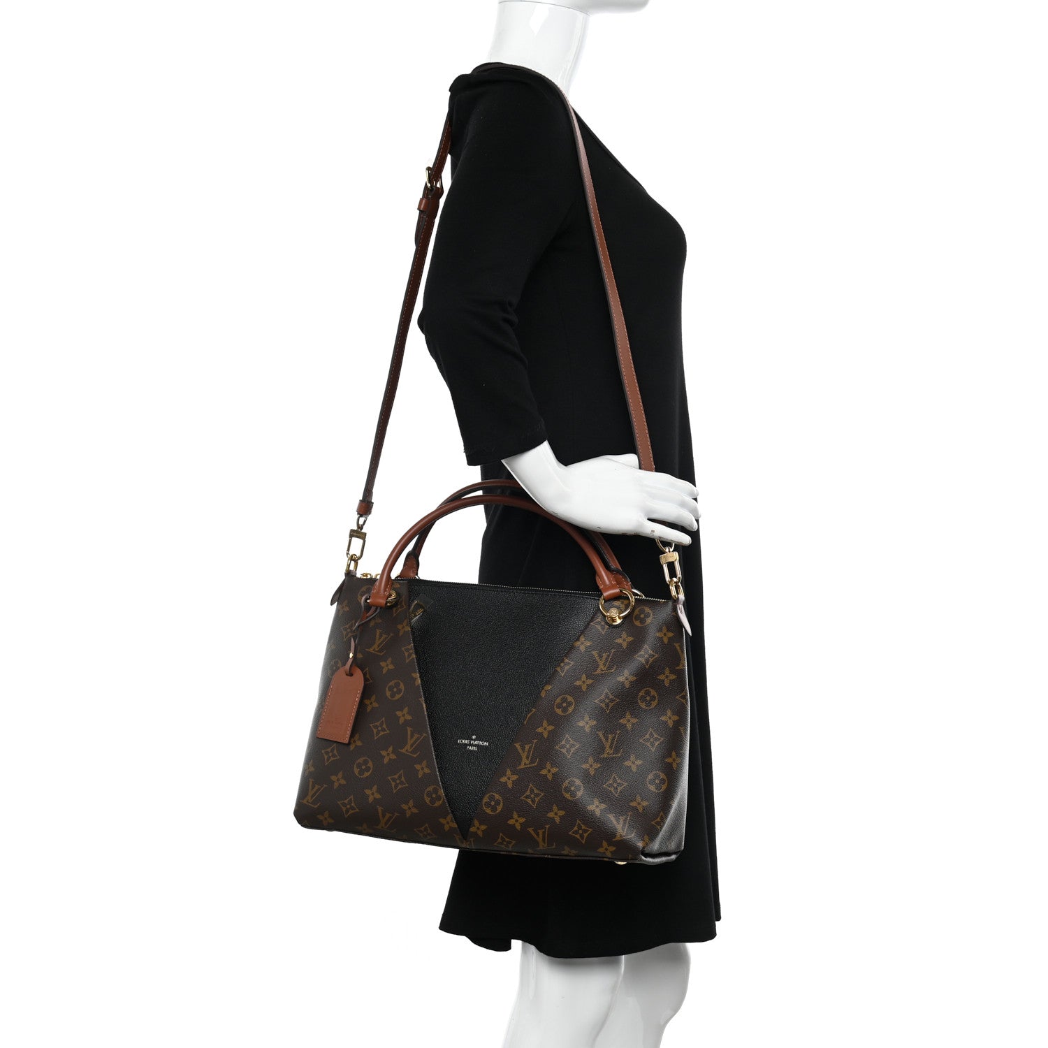 Louis Vuitton Monogram V Tote MM Black 2 of 10