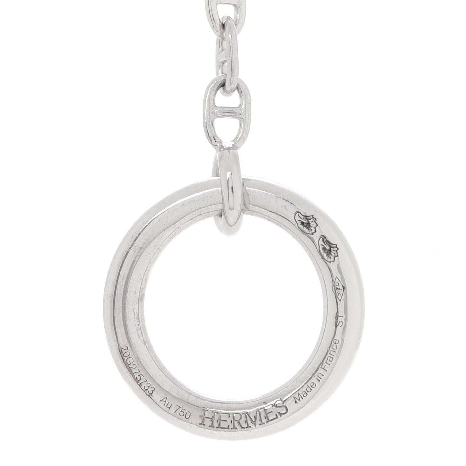 Hermes 18K White Gold Diamond New Farandole Pendant Necklace 6 of 7