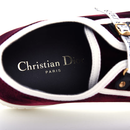 Christian Dior Velvet Walk'N'Dior Low Top Sneakers 38 Deep Amaranth 8 of 10