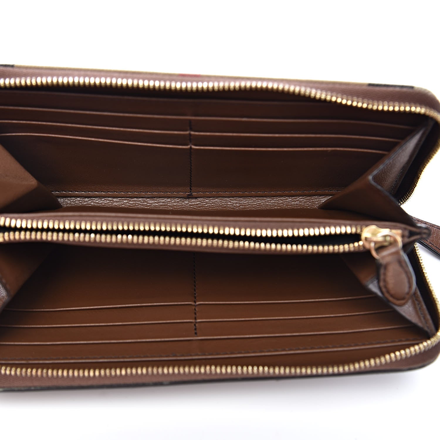 Burberry Calfskin House Check Elmore Zip Around Wallet Tan 5 of 12
