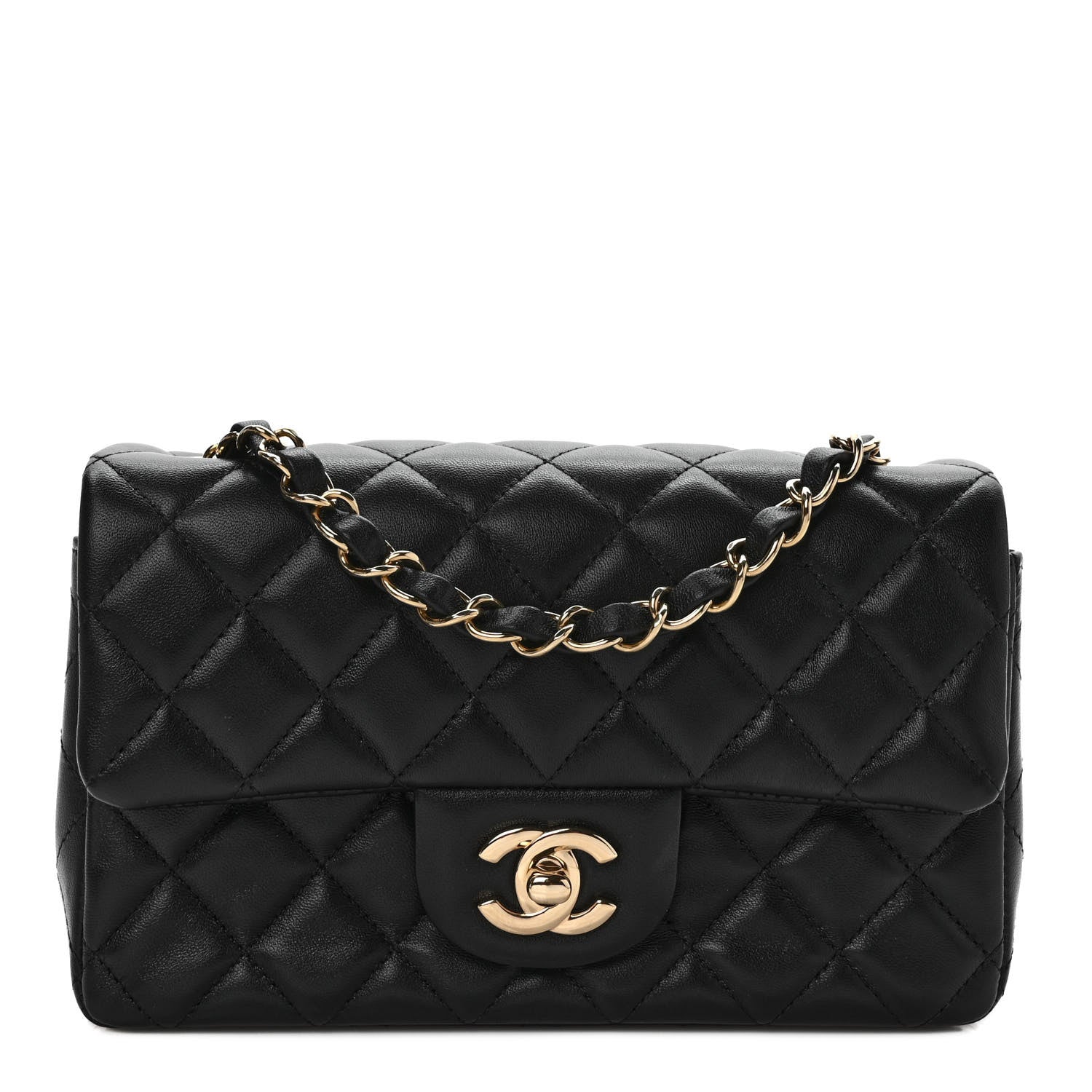 Chanel Lambskin Quilted Mini Rectangular Flap Black 1 of 10