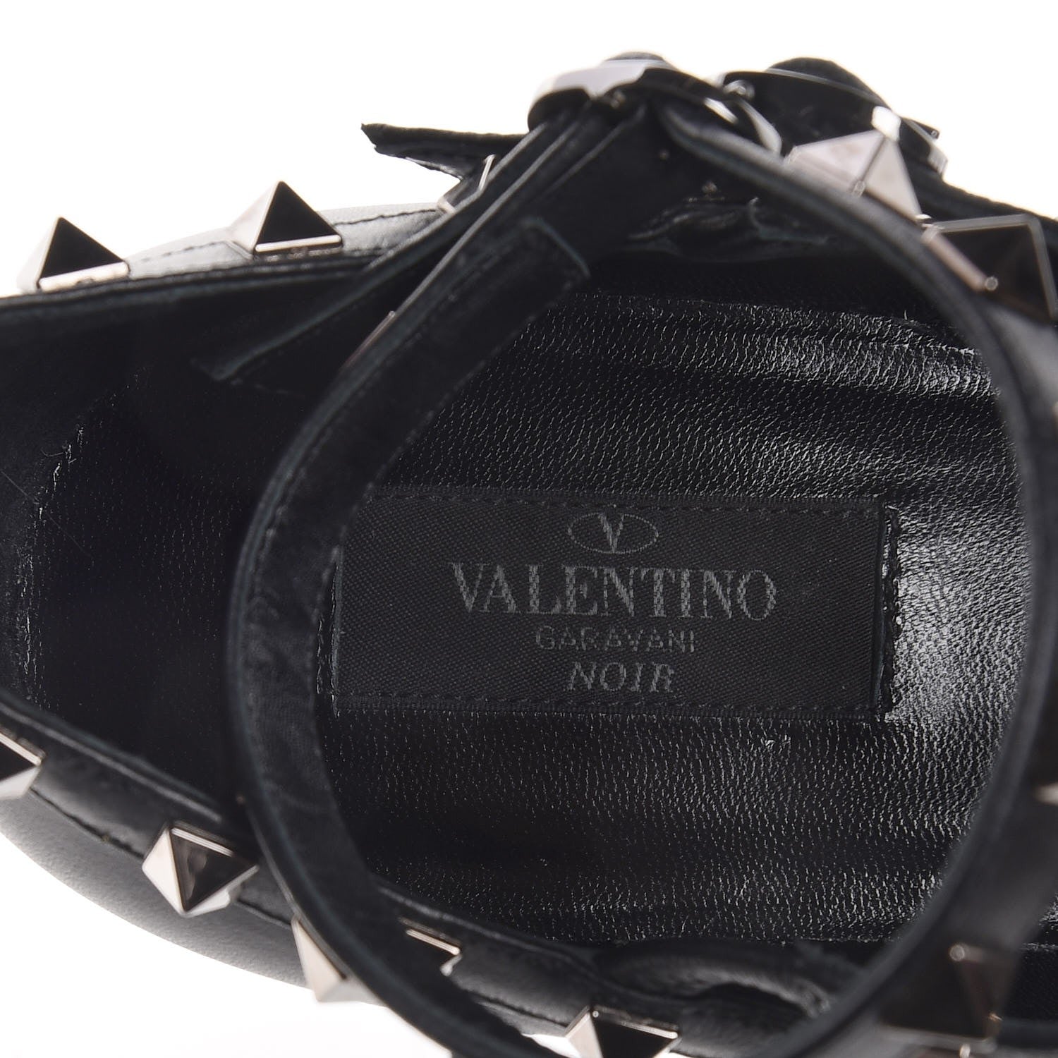 Valentino Garavani Nappa Rockstud Cage Ballerina Flats 38 Black 9 of 10