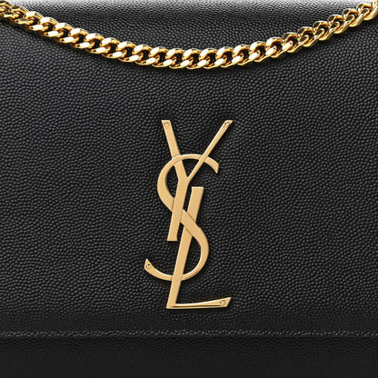 Saint Laurent Grain De Poudre Medium Classic Monogram Kate Satchel Black 7 of 9
