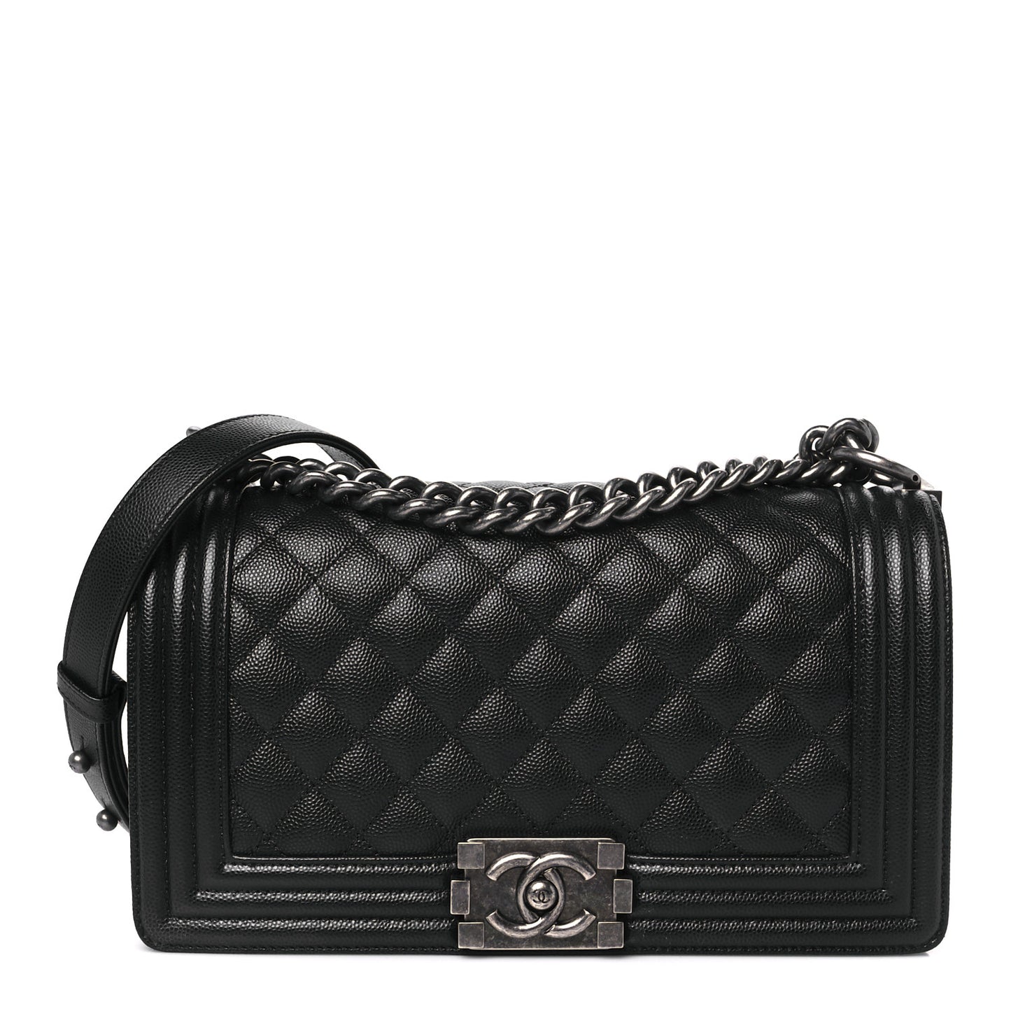 Caviar Quilted Medium Boy Flap Black