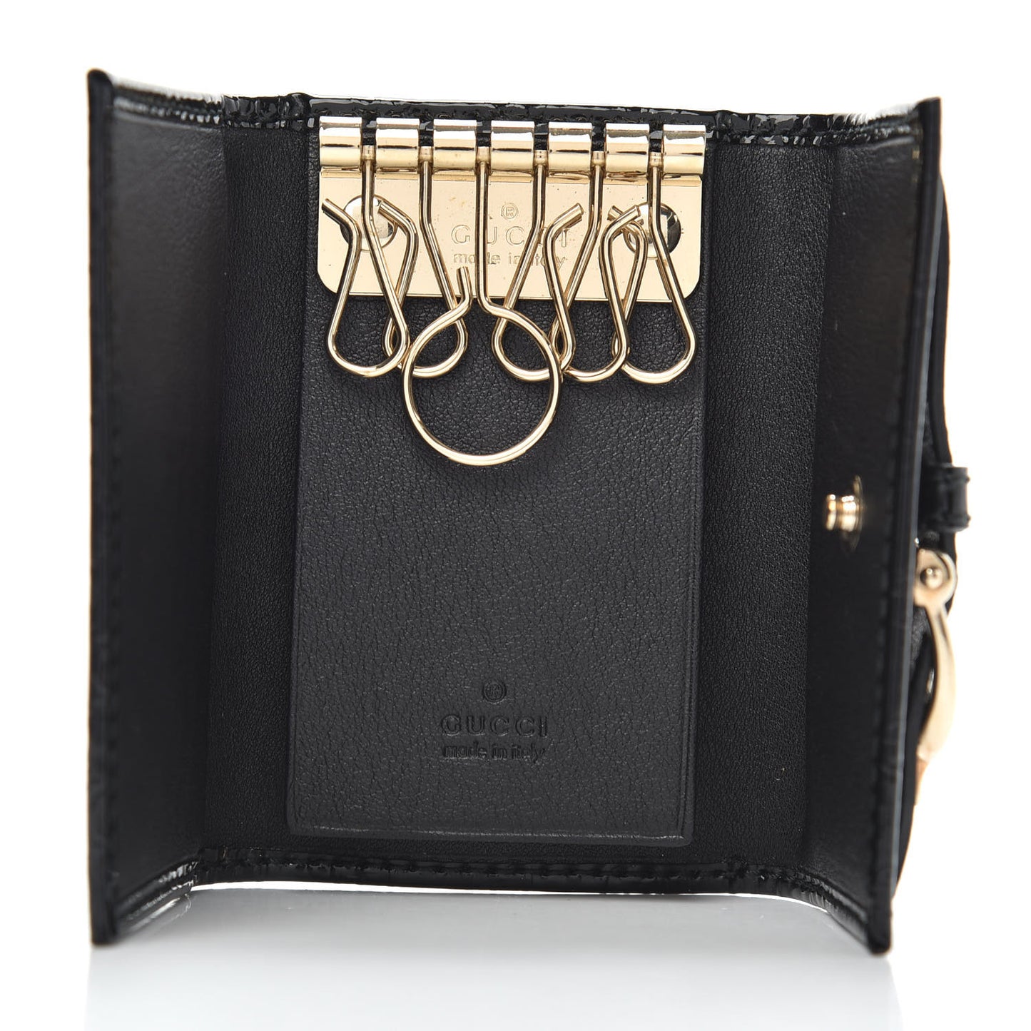 Patent Microguccissima Nice 6 Key Holder Case Black