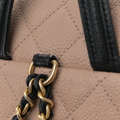 Chanel Caviar Quilted Filigree Backpack Beige Black 11 of 11