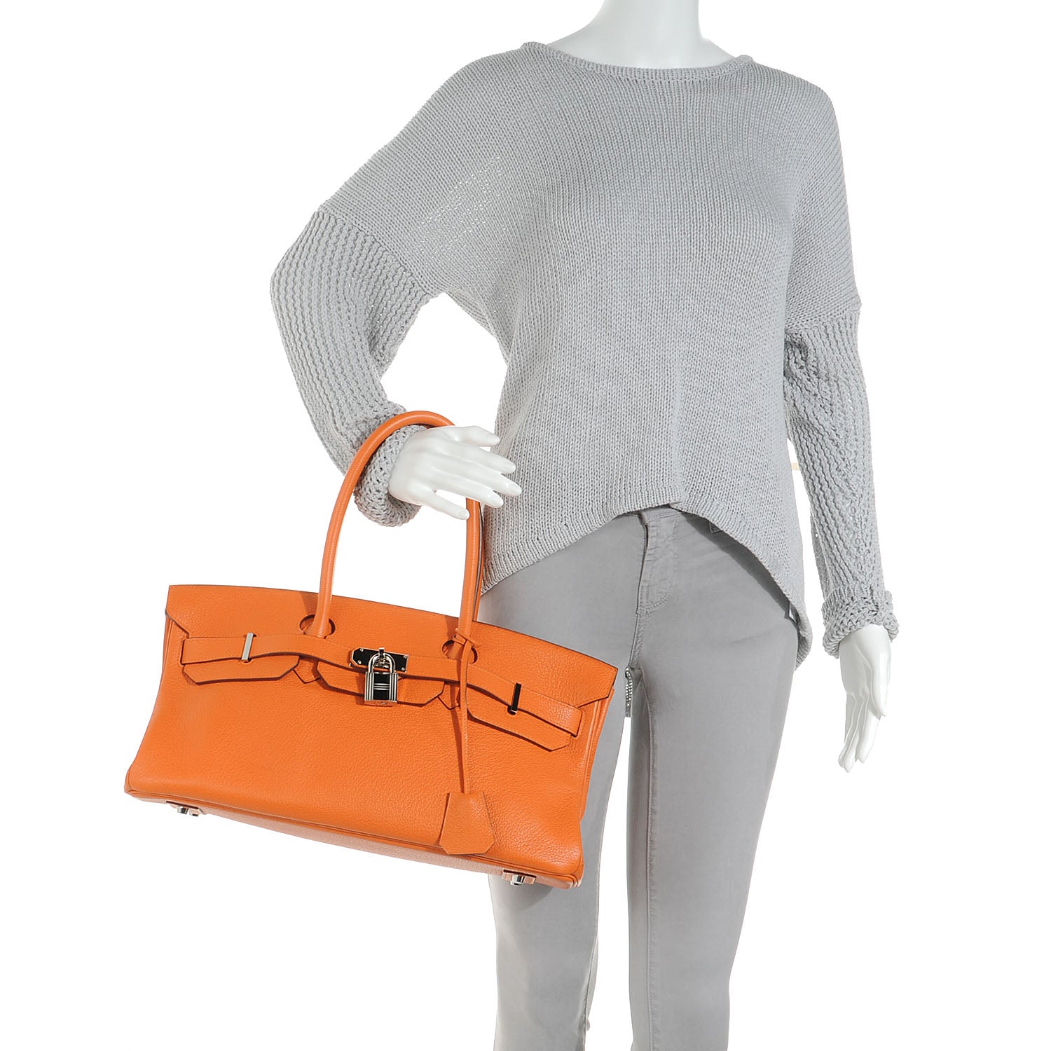 Hermes Evergrain JPG Shoulder Birkin II 42 Orange 2 of 10