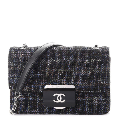 Chanel Tweed Lambskin Quilted Mini Beauty Lock Flap Multicolor Black 1 of 9