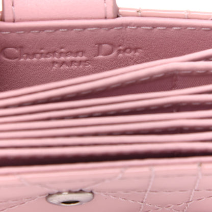 Christian Dior Patent Cannage Lady Dior 5-Gusset Card Holder Rose Clair 6 of 8
