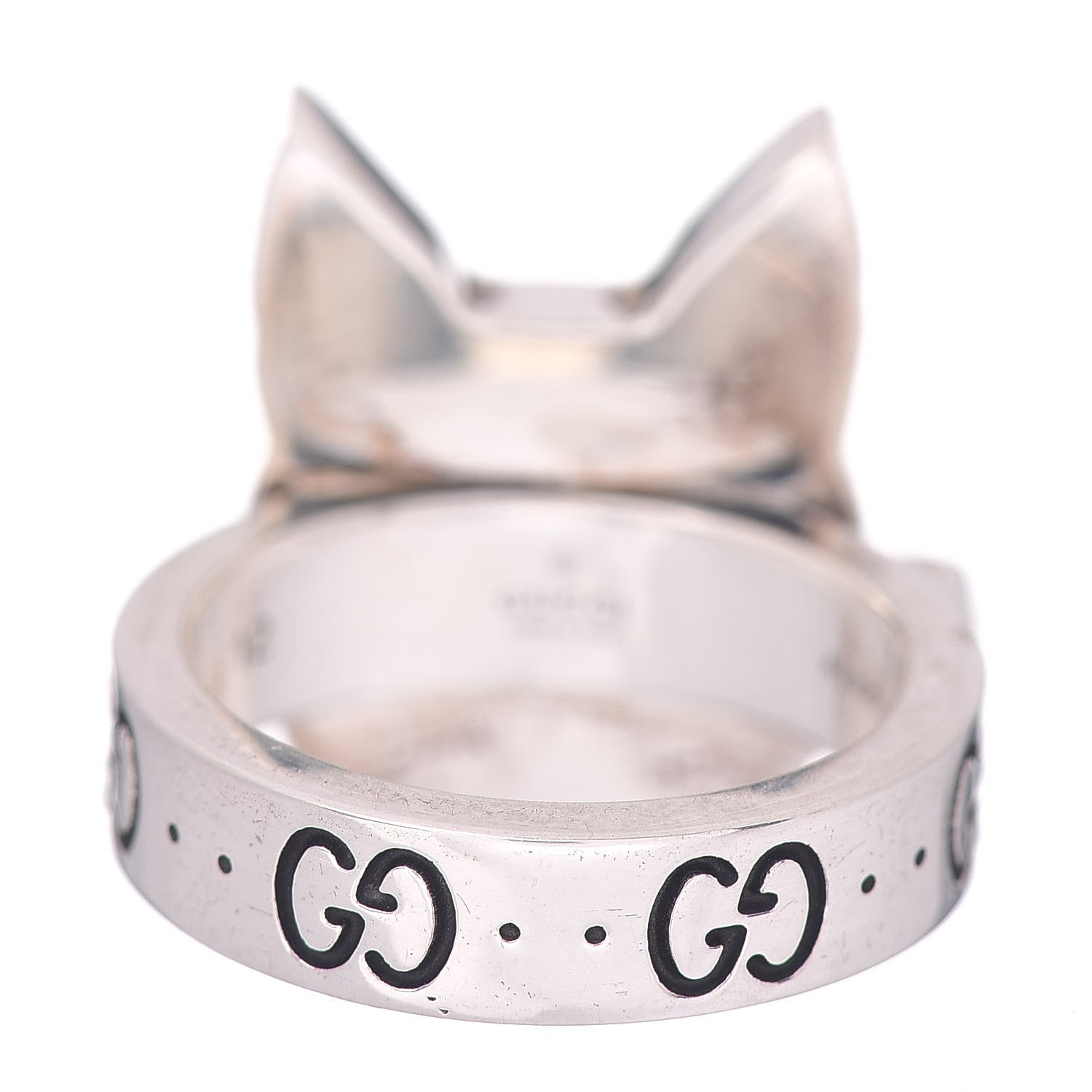 Gucci Sterling Silver Enamel Bosco Ring 52 6 4 of 5