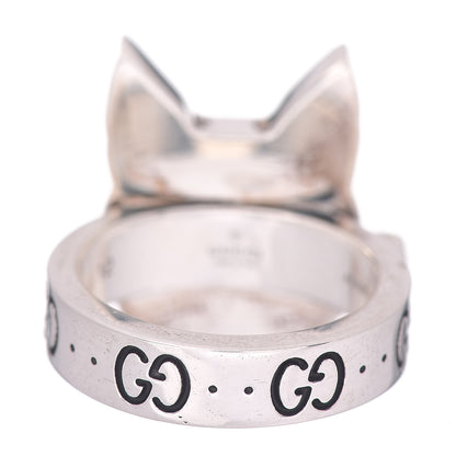 Gucci Sterling Silver Enamel Bosco Ring 52 6 4 of 5