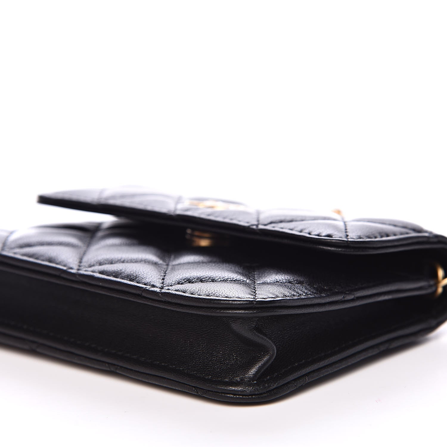 Chanel Lambskin Quilted Pearl Crush Clutch With Chain Black 9 of 10