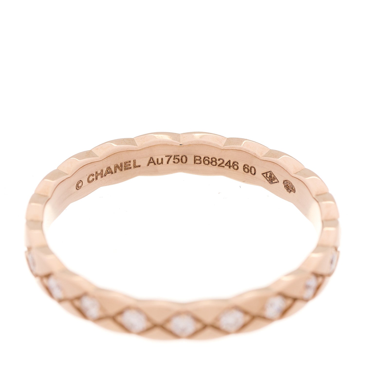 Chanel 18K Beige Gold Diamond Mini Coco Crush Ring 60 9 4 of 5