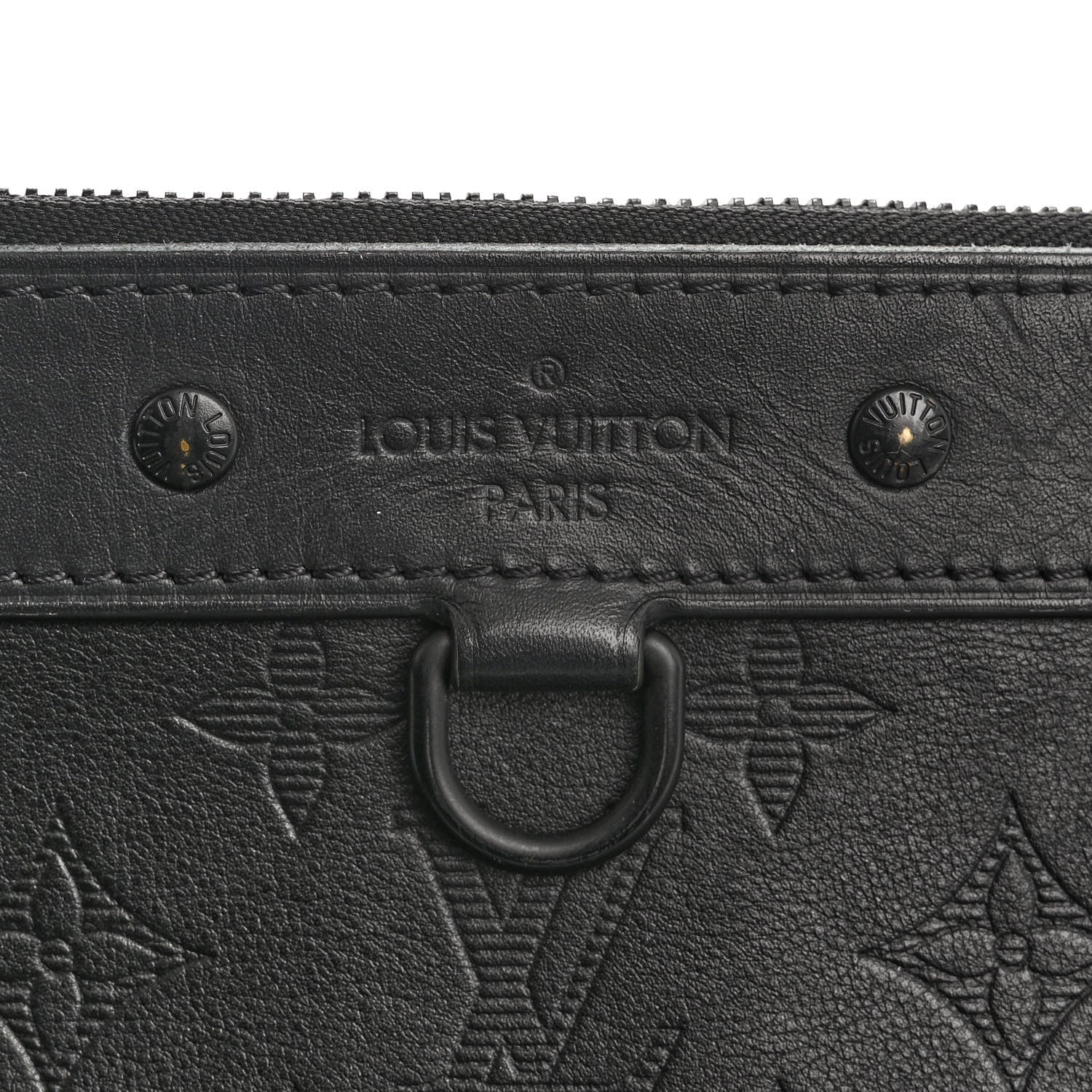 Louis Vuitton Calfskin Monogram Shadow Discovery Pochette Black 7 of 13