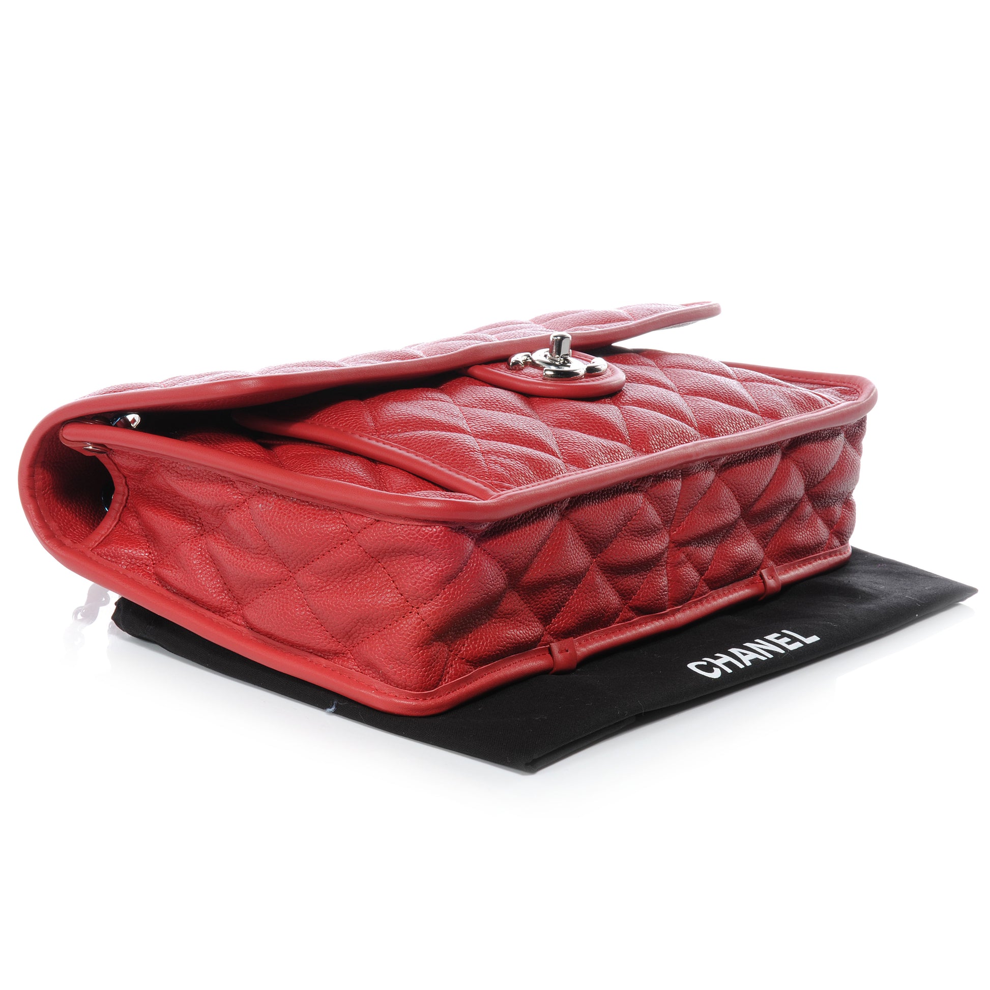 Chanel Caviar Quilted Medium French Riviera Flap Red 4 of 7